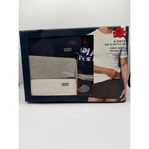 Levi’s T-Shirt & Boxer Briefs Medium 6 Piece Mix & Match Set Crew Neck Levis NEW